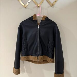 RSQ Black and Brown Leather Jacket